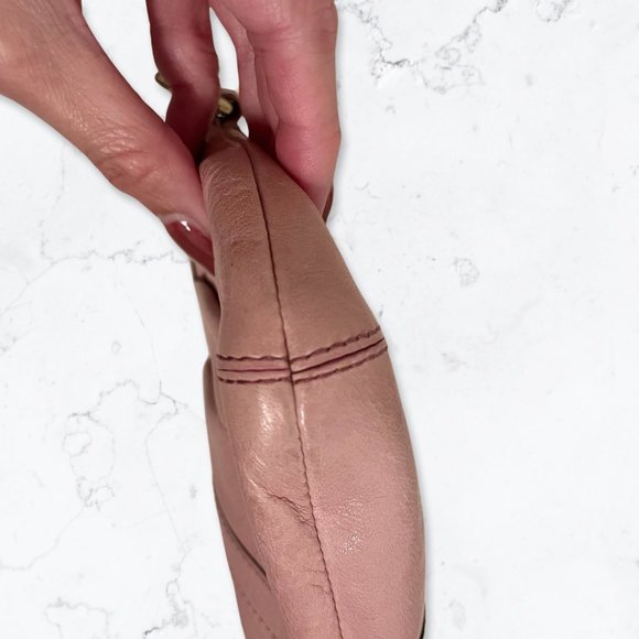 COACH Blush Pink Genuine Leather Wristlet - Picture 4 of 11